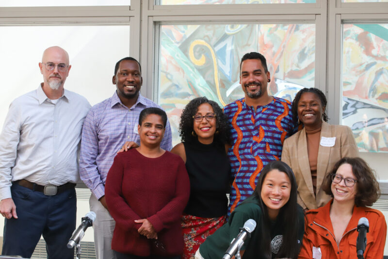 Members of the Hub with some speakers at the launch.